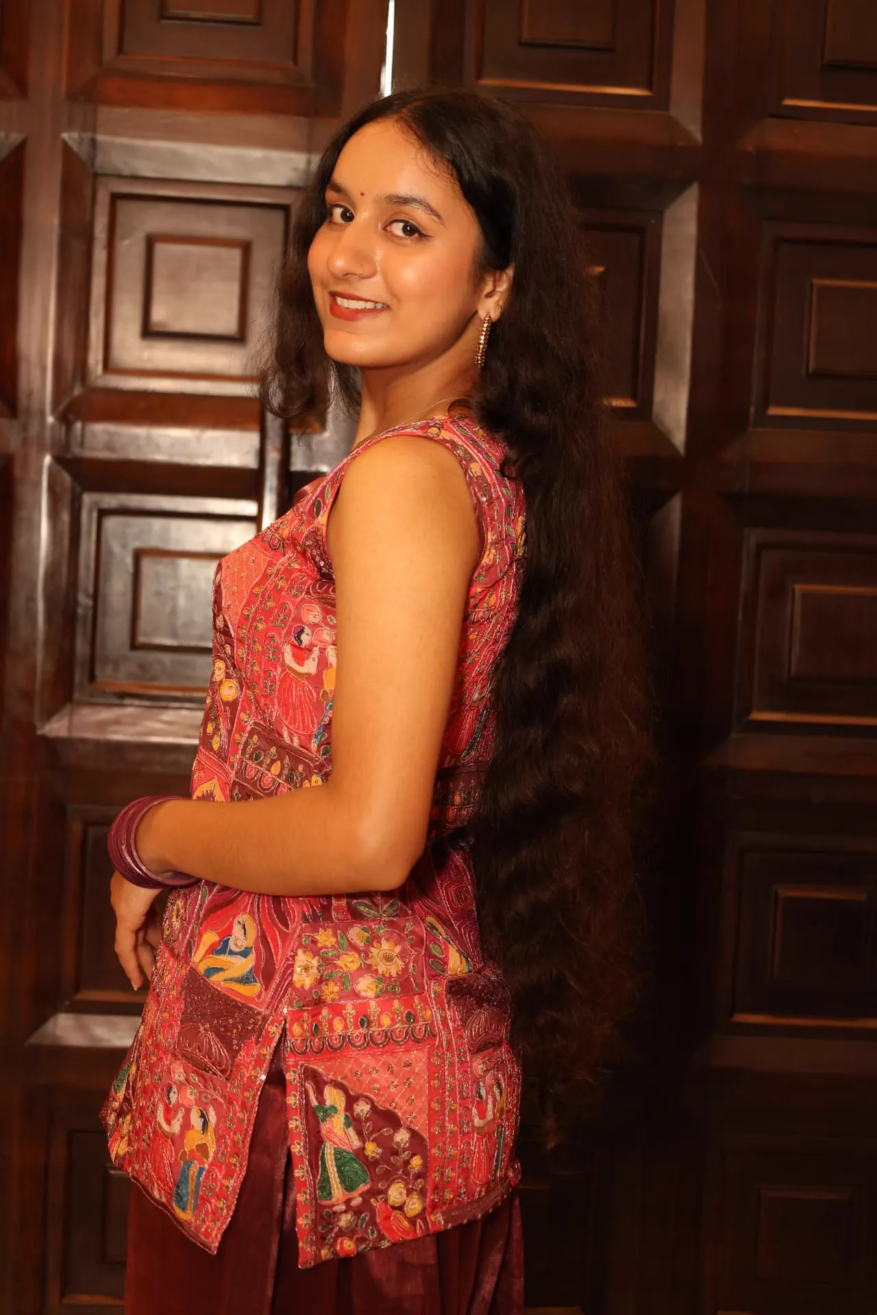 Hand-painted kalamkari kurti